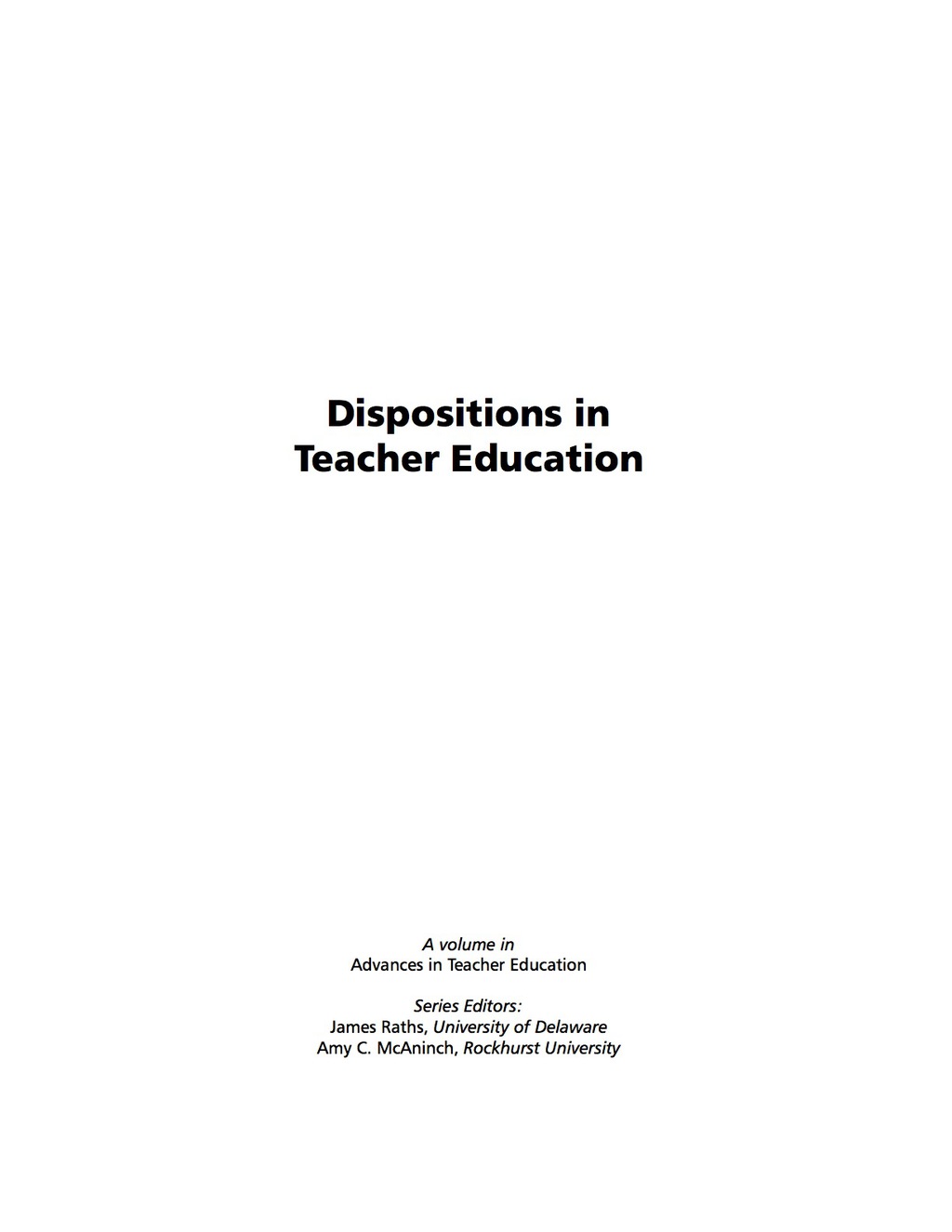 Dispositions in Teacher Education