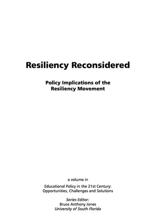 Cover image: Resiliency Reconsidered: Policy Implications of the Resiliency Movement 9781593117542