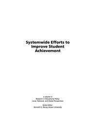 Cover image: System-wide Efforts to Improve Student Achievement 9781593112240