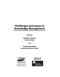 Cover image: Challenges and Issues in Knowledge Management 9781593114190