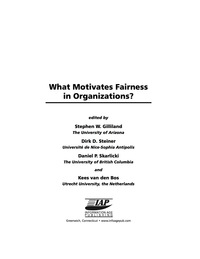 Cover image: What Motivates Fairness in Organizations? 9781593114381