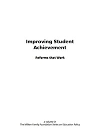 Cover image: Improving Student Achievement: Reforms that Work 9781593113520