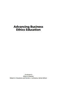 Cover image: Advancing Business Ethics Education 9781593115432