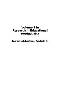 Cover image: Improving Educational Productivity 9781930608443