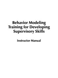 Cover image: Behavior Modeling - Instructor Manual: Training for Developing Supervisory Skills 9781593119812
