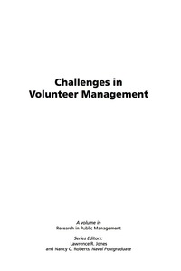 Cover image: Challenges in Volunteer Management 9781593119249