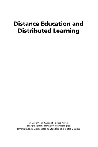Cover image: Distance Education and Distributed Learning 9781931576888