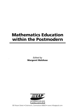 Cover image: Mathematics Education within the Postmodern 9781593111304