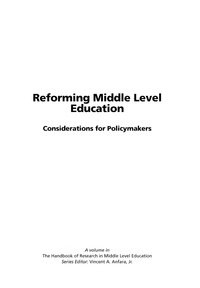 Cover image: Reforming Middle Level Education: Considerations for Policymakers 9781593111182