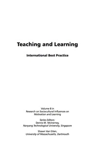 Cover image: Teaching and Learning: International Best Practice 9781593119379