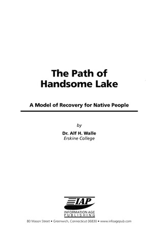 Cover image: The Path of Handsome Lake: A Model of Recovery for Native People 9781593111281