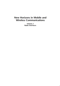 صورة الغلاف: New Horizons in Mobile and Wireless Communications, Volume I: Radio Interfaces 1st edition 9781607839675