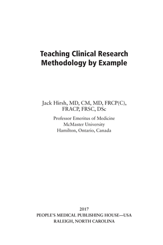 Cover image: Teaching Clinical Research Methodology by Example 9781607952831