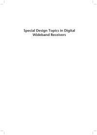 صورة الغلاف: Special Design Topics in Digital Wideband Receivers 1st edition 9781608070299