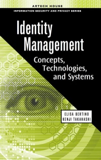 Omslagafbeelding: Identity Management: Concepts, Technologies, and Systems 9781608070398