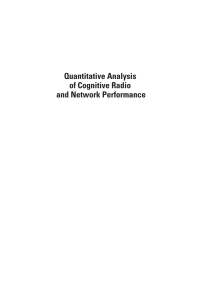 Cover image: Quantitative Analysis of Cognitive Radio and Network Performance 1st edition 9781608070985