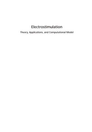 Cover image: Electrostimulation: Theory, Applications, and Computational Model 1st edition 9781608071081