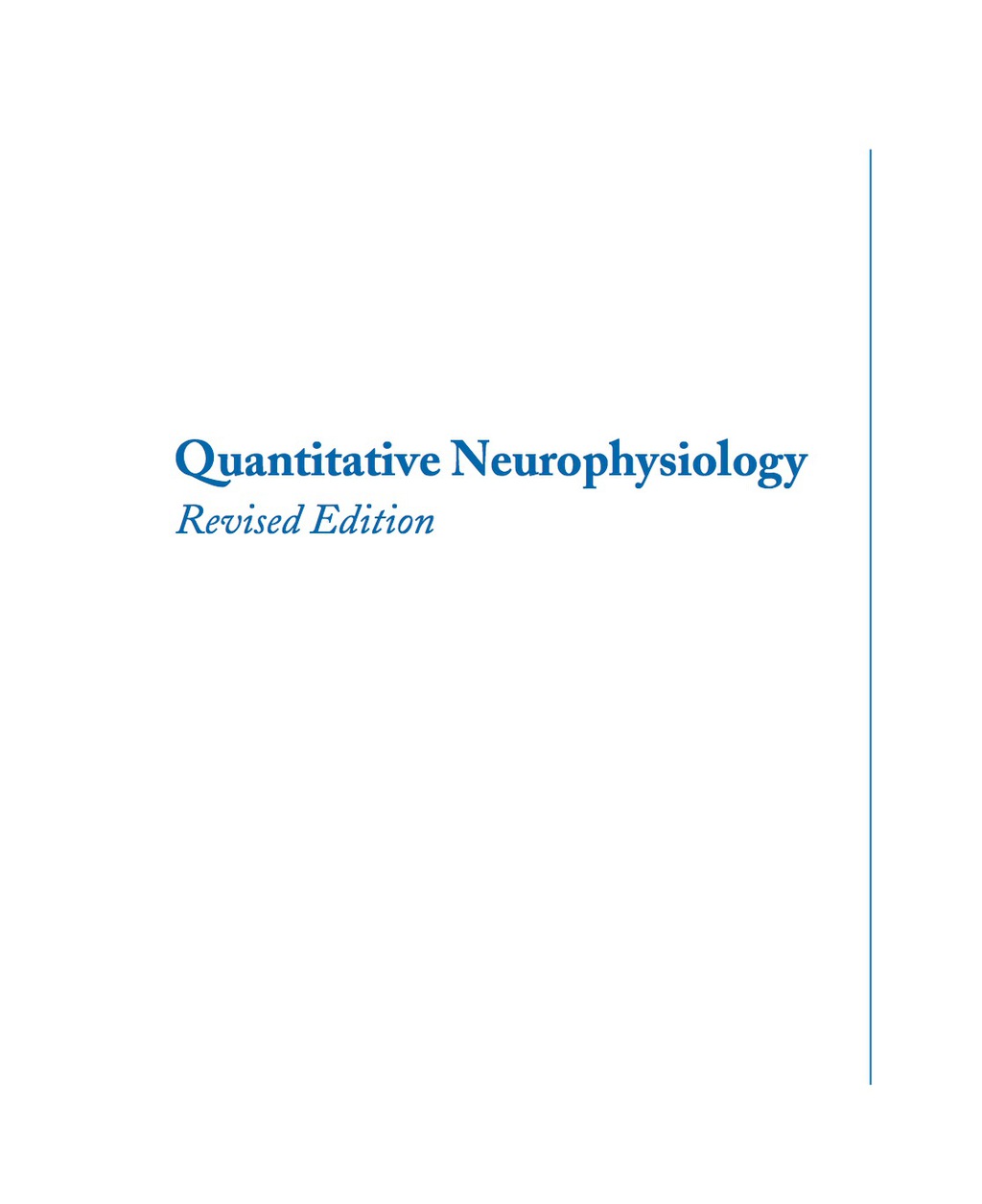 Quantitative Neurophysiology (eBook) - Joseph V. Tranquillo,