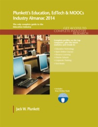 صورة الغلاف: Plunkett’s Education, EdTech & MOOCs Industry Almanac 2014 127th edition 9781608797400