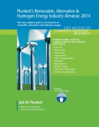 صورة الغلاف: Plunkett's Renewable, Alternative & Hydrogen Energy Industry Almanac 2014 9781608797233