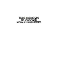 Cover image: Making Inclusion Work for Students with Autism Spectrum Disorders 9781606239322