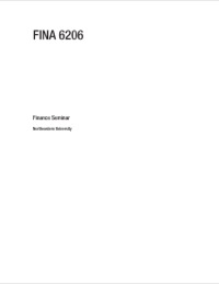 Cover image: FINA 6206: FINANCE SEMINAR - ROBERT MOORADIAN AND PAUL BOLSTER 9781609270445