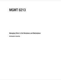 Cover image: MGMT 6213: MANAGING ETHICS IN THE WORKPLACE AND MARKETPLACE - CARL NELSON