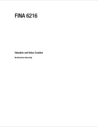 Cover image: FINA 6216: VALUATION AND VALUE CREATION - EMERY TRAHAN