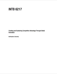Cover image: INTB 6217: Creating and Sustaining Competitive Advantage Through Global Innovation - Edward McDonough