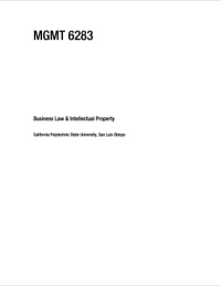 Cover image: MGMT 6283: Business Law & Intellectual Property - Dennis Shaughnessy