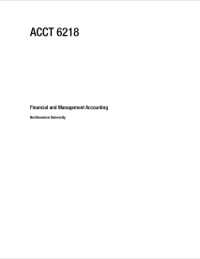 Cover image: ACCT 6218: FINANCIAL AND MANAGEMENT ACCOUNTING - DAVID SHERMAN