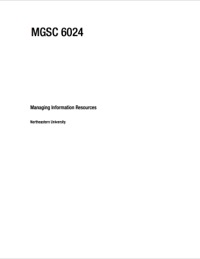 Cover image: MGSC 6204: MANAGING INFORMATION RESOURCES – RICHARD KESNER