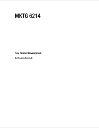 Cover image: MKTG 6214: NEW PRODUCT DEVELOPMENT – ROSANNA GARCIA
