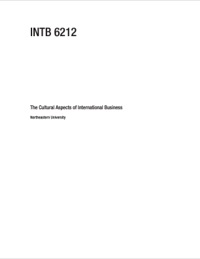 Cover image: INTB 6212: THE CULTURAL ASPECTS OF INTERNATIONAL BUSINESS – HARRY LANE