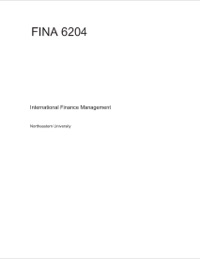 Cover image: FINA 6204: INTERNATIONAL FINANCE MANAGEMENT - ROBERT MOORADIAN