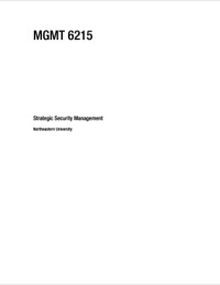 Cover image: MGMT 6215: STRATEGIC SECURITY MANAGEMENT - CHRIS WALKER