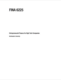 Cover image: FINA 6225: ENTREPRENEURIAL FINANCE FOR HIGH TECH COMPANIES – STEVEN KURSH