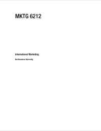 Cover image: MKTG 6212: INTERNATIONAL MARKETING – RAVI SARATHY