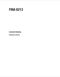 Cover image: FINA 6213: INVESTMENT BANKING – ANAND VENKATESWARAN