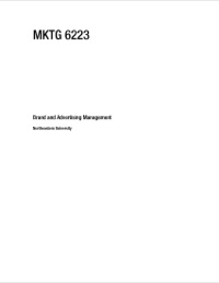 Cover image: MKTG 6223: BRAND AND ADVERTISING MANAGEMENT – ANDY ROHM 9781609272357