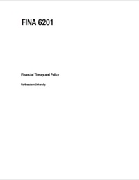 Cover image: FINA 6201: FINANCIAL THEORY AND POLICY – EMERY TRAHAN