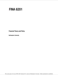 Cover image: FINA 6201: Financial Theory and Policy