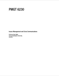 Cover image: PMGT 6230: Issues Management and Crisis Communications
