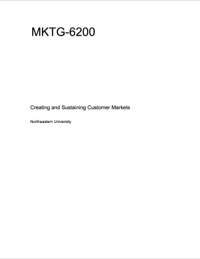 Cover image: MKTG 6200: CREATING AND SUSTAINING CUSTOMER MARKETS