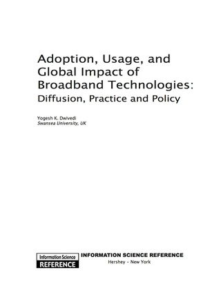 Cover image: Adoption, Usage, and Global Impact of Broadband Technologies: Diffusion, Practice and Policy 9781609600112
