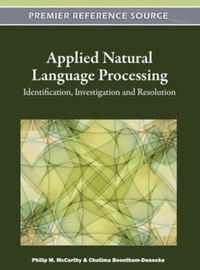 Cover image: Applied Natural Language Processing 9781609607418