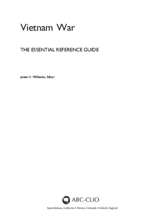 Cover image: Vietnam War: The Essential Reference Guide 9781610691031