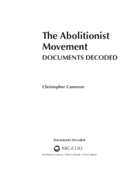 Immagine di copertina: The Abolitionist Movement 1st edition 9781610695121