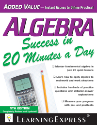 Cover image: Algebra Success in 20 Minutes a Day 5th edition 9781576859704