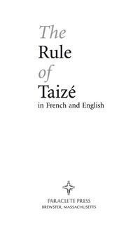 Cover image: The Rule of Taize 9781612613055